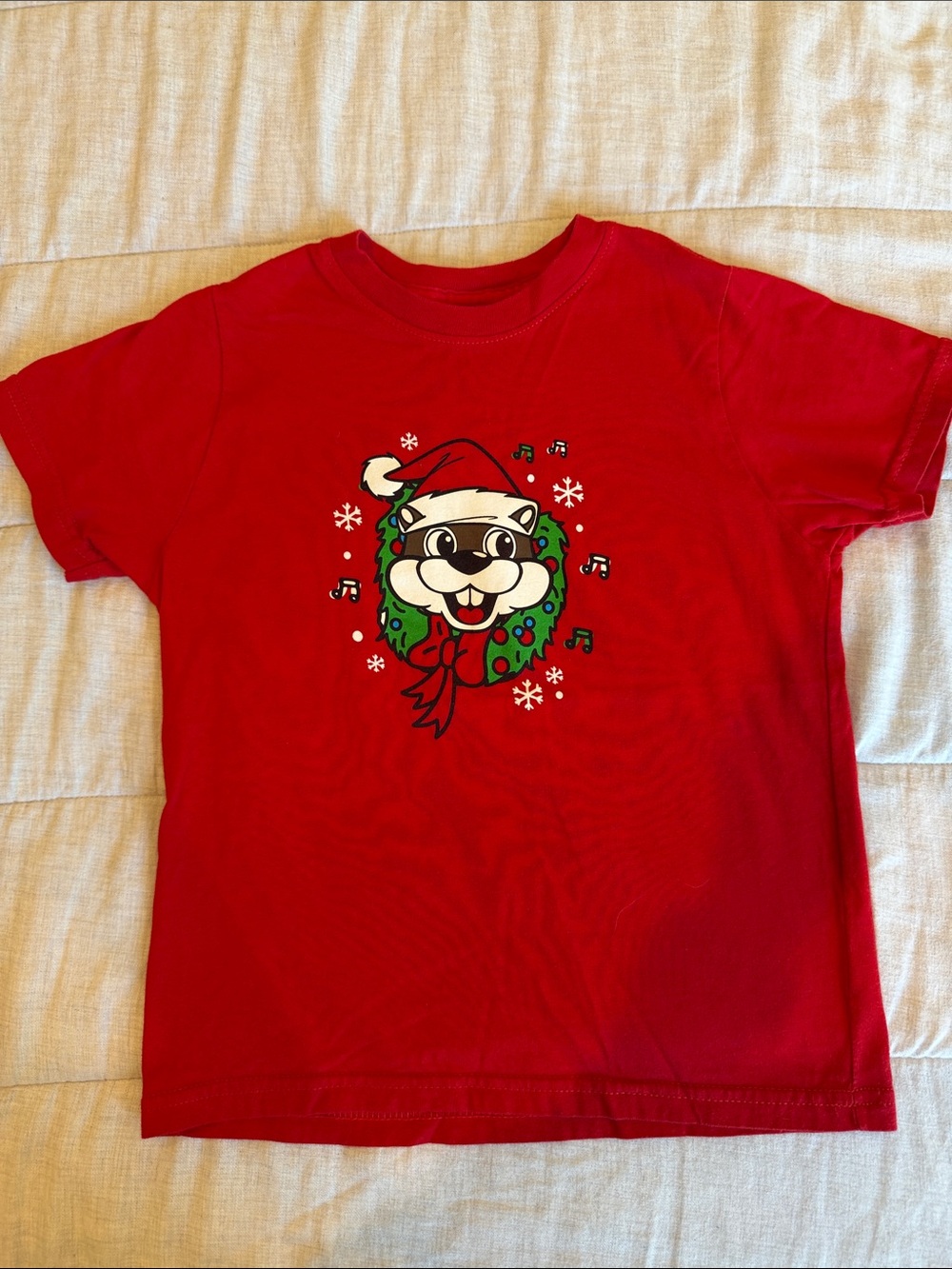 Buc-ee’s Red Kids' Holiday Graphic Tee - Like New!